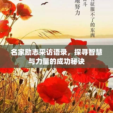 名家勵志采訪語錄，探尋智慧與力量的成功秘訣