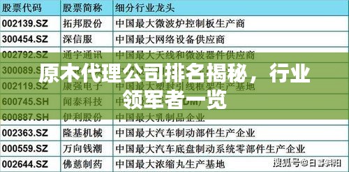 原木代理公司排名揭秘，行業(yè)領(lǐng)軍者一覽