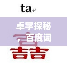 卓字探秘，百度詞匯組合之旅