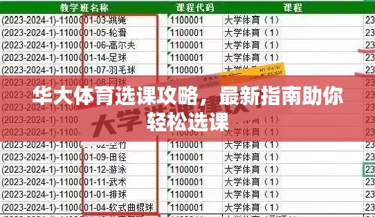 華大體育選課攻略，最新指南助你輕松選課
