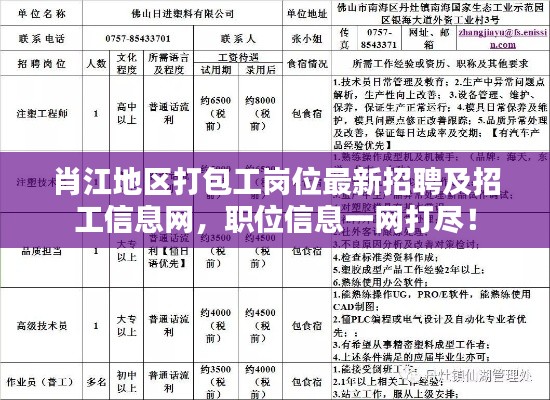 肖江地區(qū)打包工崗位最新招聘及招工信息網(wǎng)，職位信息一網(wǎng)打盡！