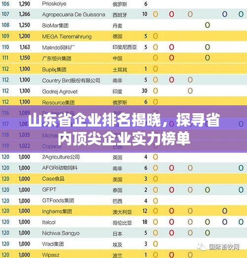 山東省企業(yè)排名揭曉，探尋省內(nèi)頂尖企業(yè)實(shí)力榜單