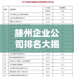 滕州企業(yè)公司排名大揭秘，最新榜單揭曉！