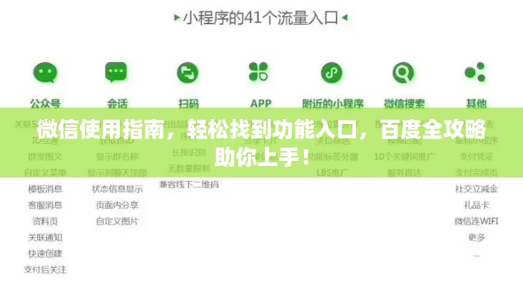 微信使用指南，輕松找到功能入口，百度全攻略助你上手！