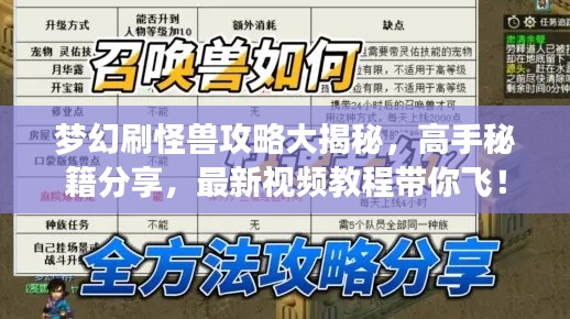 夢(mèng)幻刷怪獸攻略大揭秘，高手秘籍分享，最新視頻教程帶你飛！