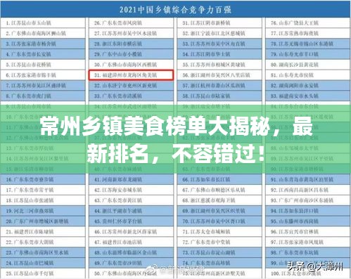 常州鄉(xiāng)鎮(zhèn)美食榜單大揭秘，最新排名，不容錯過！