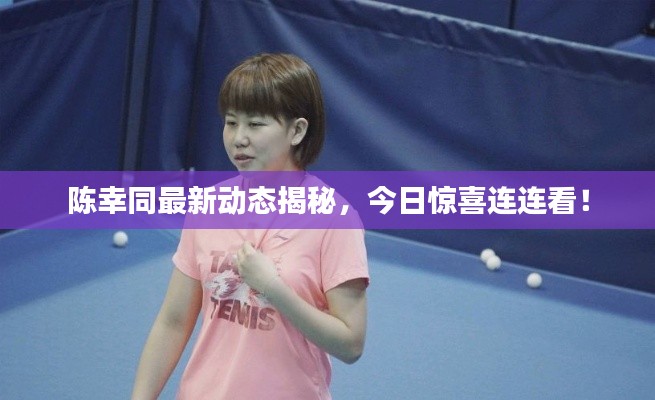 陳幸同最新動態(tài)揭秘，今日驚喜連連看！