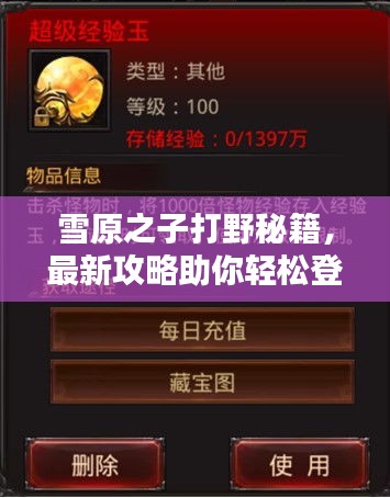 雪原之子打野秘籍，最新攻略助你輕松登頂！