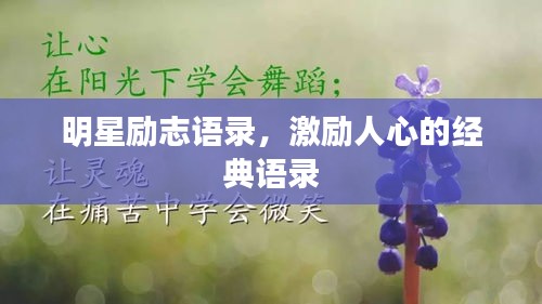 明星勵志語錄，激勵人心的經(jīng)典語錄