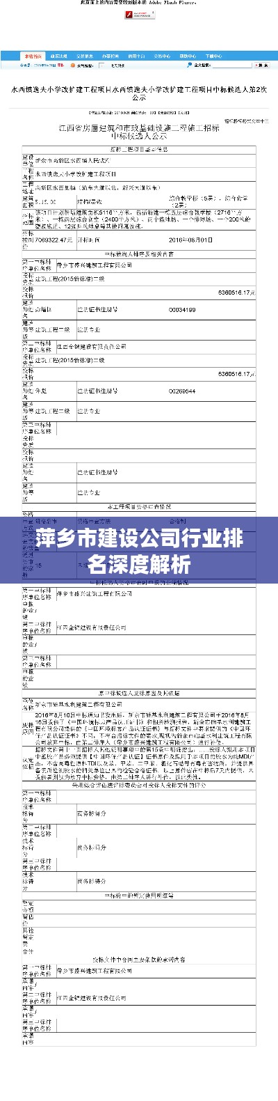 萍鄉(xiāng)市建設(shè)公司行業(yè)排名深度解析