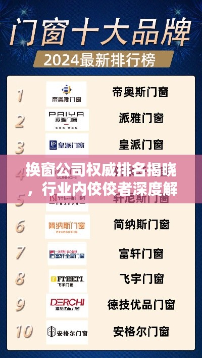 換窗公司權(quán)威排名揭曉，行業(yè)內(nèi)佼佼者深度解析！