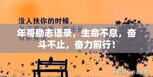 年哥勵志語錄，生命不息，奮斗不止，奮力前行！