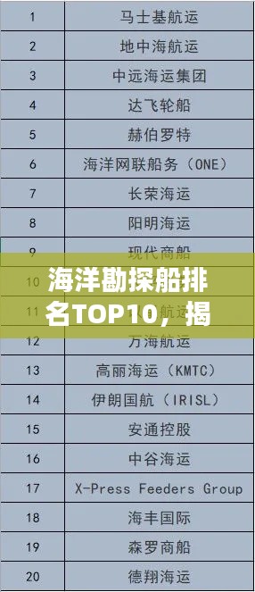海洋勘探船排名TOP10，揭秘全球領(lǐng)先勘探船榜單