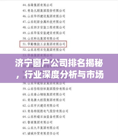 濟寧窗戶公司排名揭秘，行業(yè)深度分析與市場熱門推薦