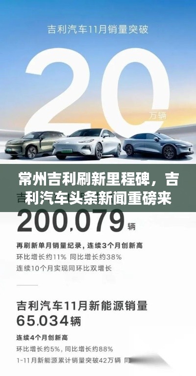 常州吉利刷新里程碑，吉利汽車頭條新聞重磅來(lái)襲！