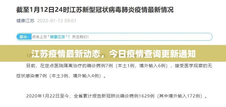 江蘇疫情最新動態(tài)，今日疫情查詢更新通知