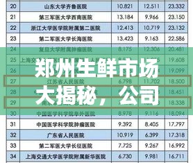 鄭州生鮮市場(chǎng)大揭秘，公司排名榜單出爐！