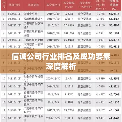 信誠(chéng)公司行業(yè)排名及成功要素深度解析