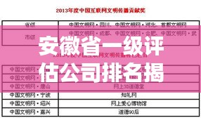安徽省一級(jí)評(píng)估公司排名揭曉，影響力與實(shí)力并存！