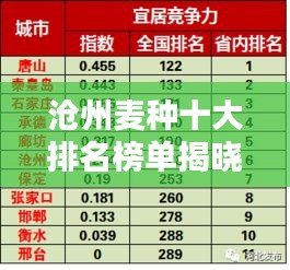滄州麥種十大排名榜單揭曉，優(yōu)質(zhì)種子的力量不容小覷