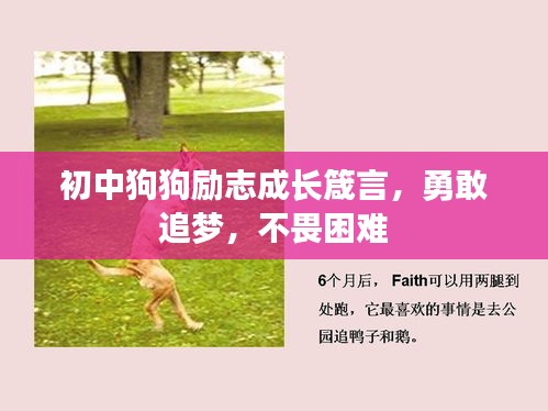 初中狗狗勵志成長箴言，勇敢追夢，不畏困難