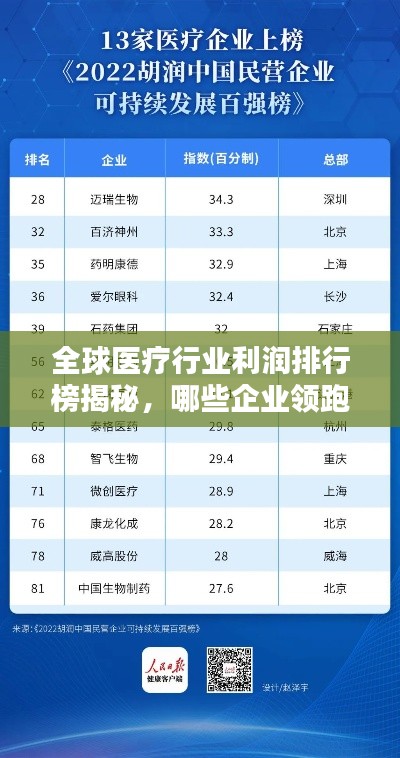全球醫(yī)療行業(yè)利潤排行榜揭秘，哪些企業(yè)領(lǐng)跑行業(yè)賺錢榜？