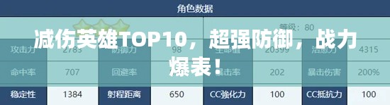 減傷英雄TOP10，超強(qiáng)防御，戰(zhàn)力爆表！