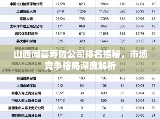 山西聞喜壽險(xiǎn)公司排名揭秘，市場競爭格局深度解析