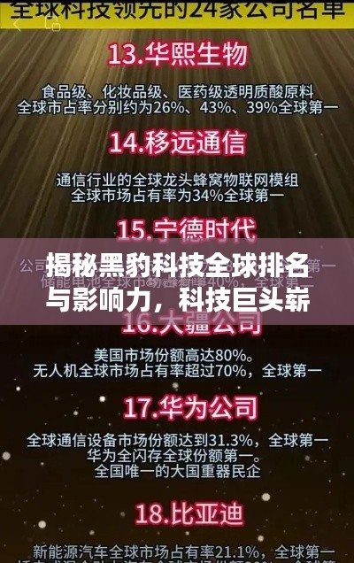 揭秘黑豹科技全球排名與影響力，科技巨頭嶄露頭角