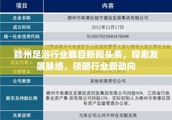 贛州足浴行業(yè)矚目新聞頭條，探索發(fā)展脈絡(luò)，領(lǐng)略行業(yè)新動向