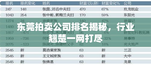 東莞拍賣公司排名揭秘，行業(yè)翹楚一網打盡